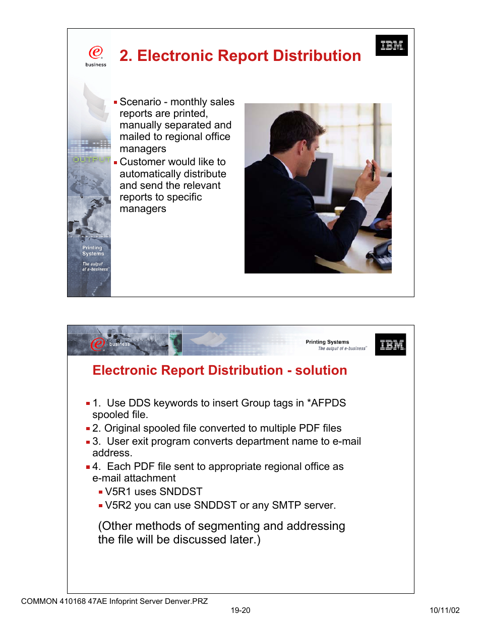 Electronic report distribution, Electronic report distribution - solution | IBM 47AE - 410168 User Manual | Page 10 / 27