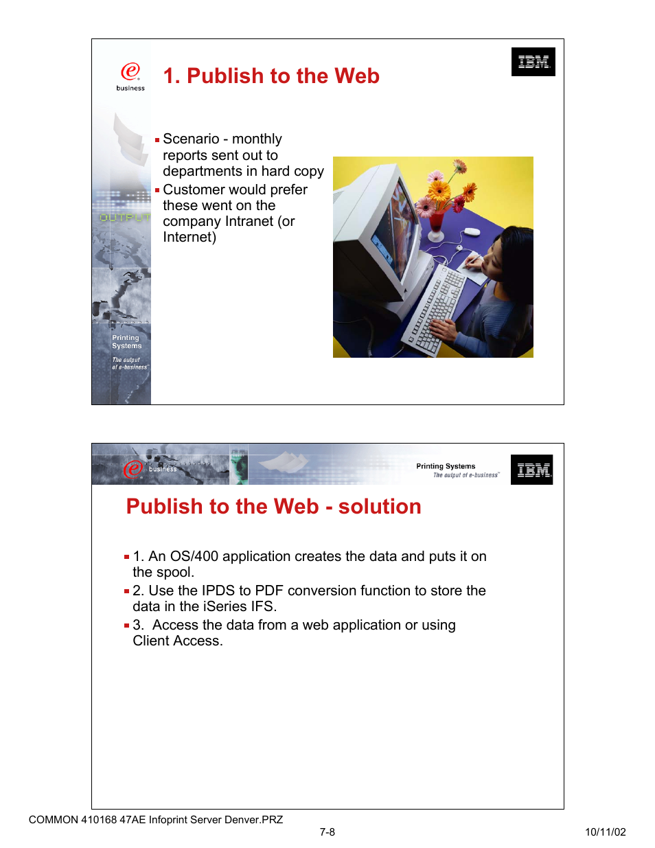 Publish to the web, Publish to the web - solution | IBM 47AE - 410168 User Manual | Page 4 / 27