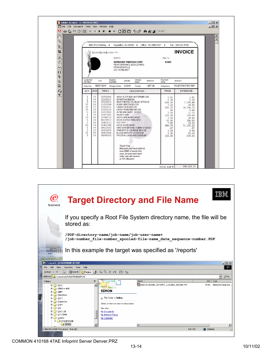 Target directory and file name | IBM 47AE - 410168 User Manual | Page 7 / 27