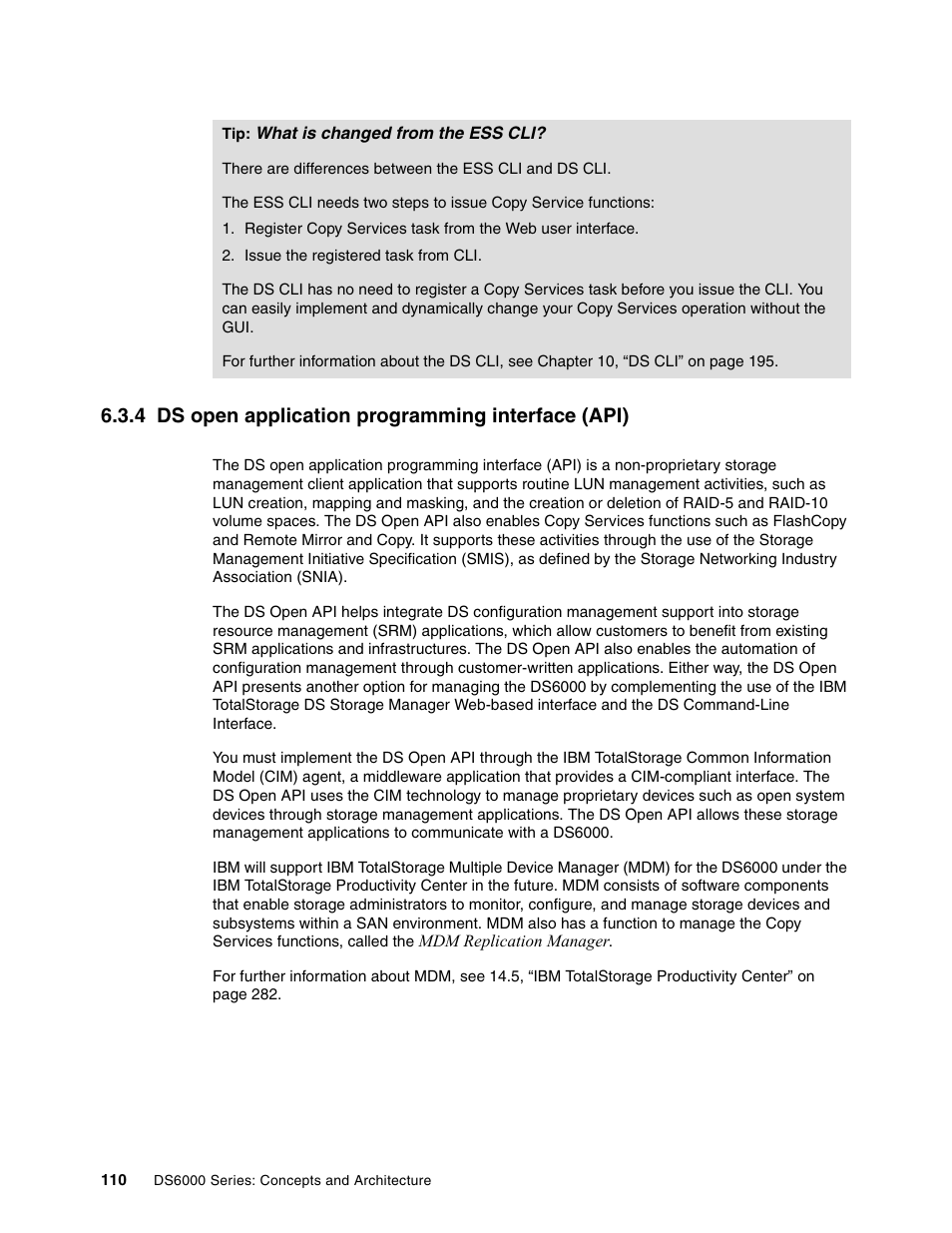 4 ds open application programming interface (api) | IBM TotalStorage DS6000 Series User Manual | Page 134 / 406