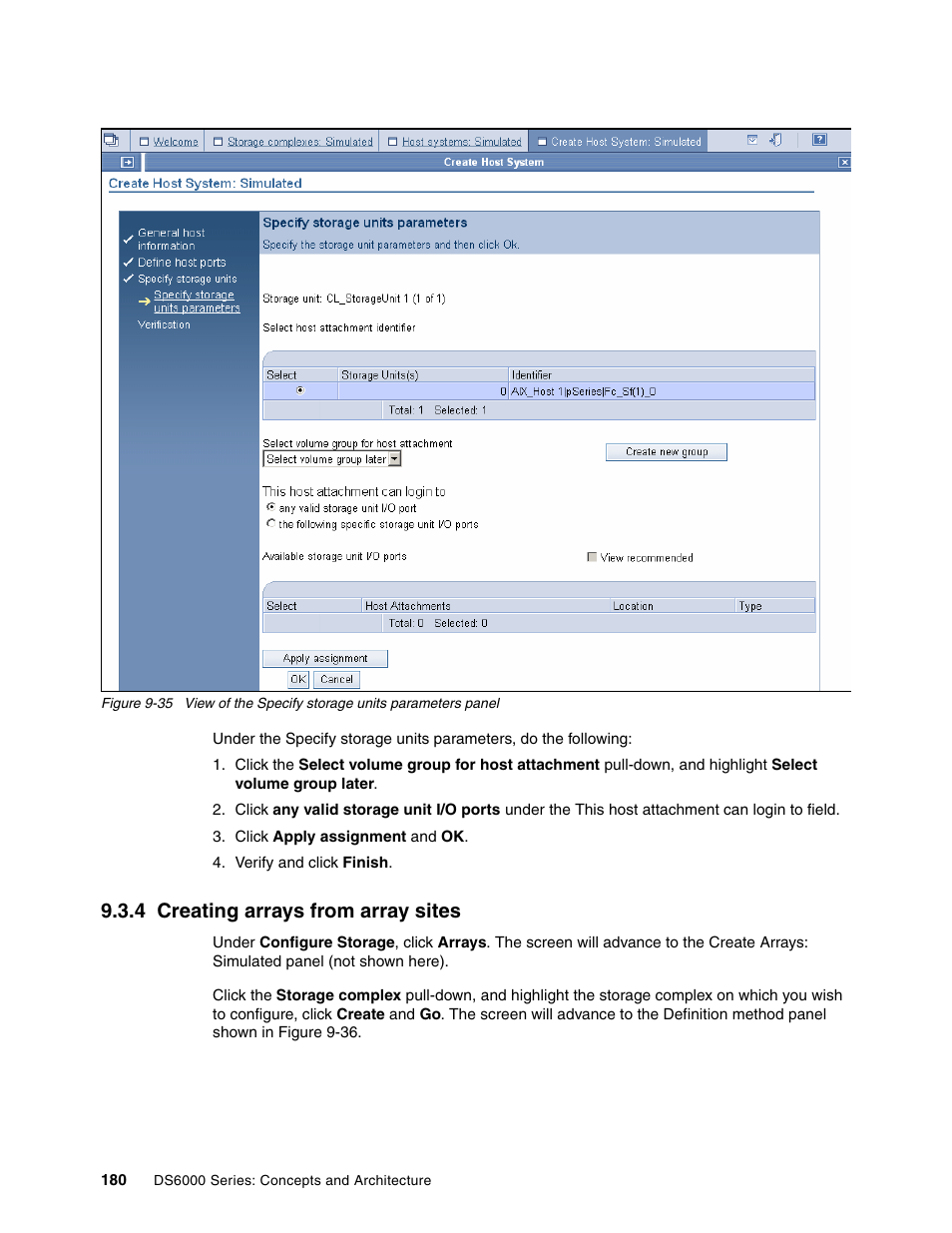 4 creating arrays from array sites | IBM TotalStorage DS6000 Series User Manual | Page 204 / 406