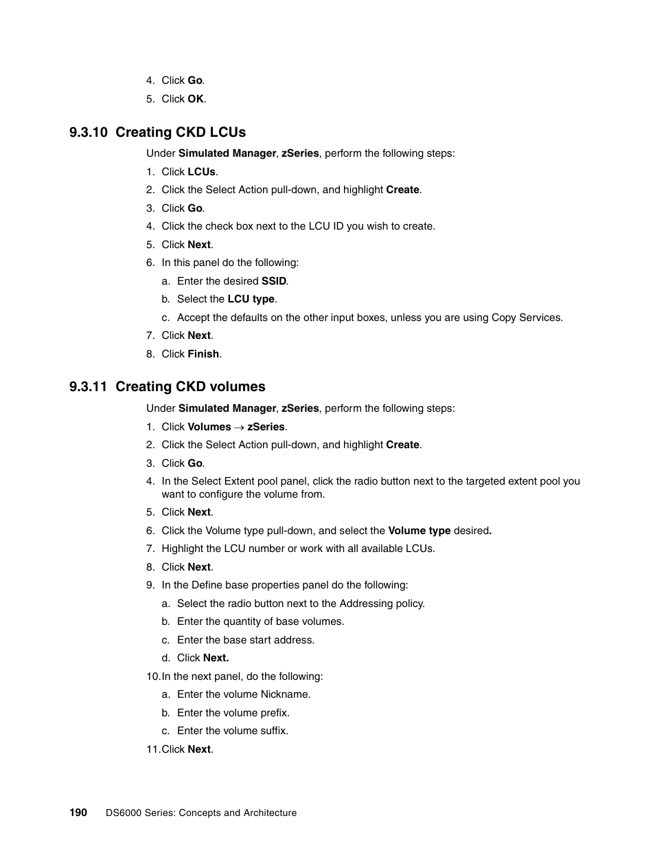 10 creating ckd lcus, 11 creating ckd volumes, 10 creating ckd lcus 9.3.11 creating ckd volumes | IBM TotalStorage DS6000 Series User Manual | Page 214 / 406