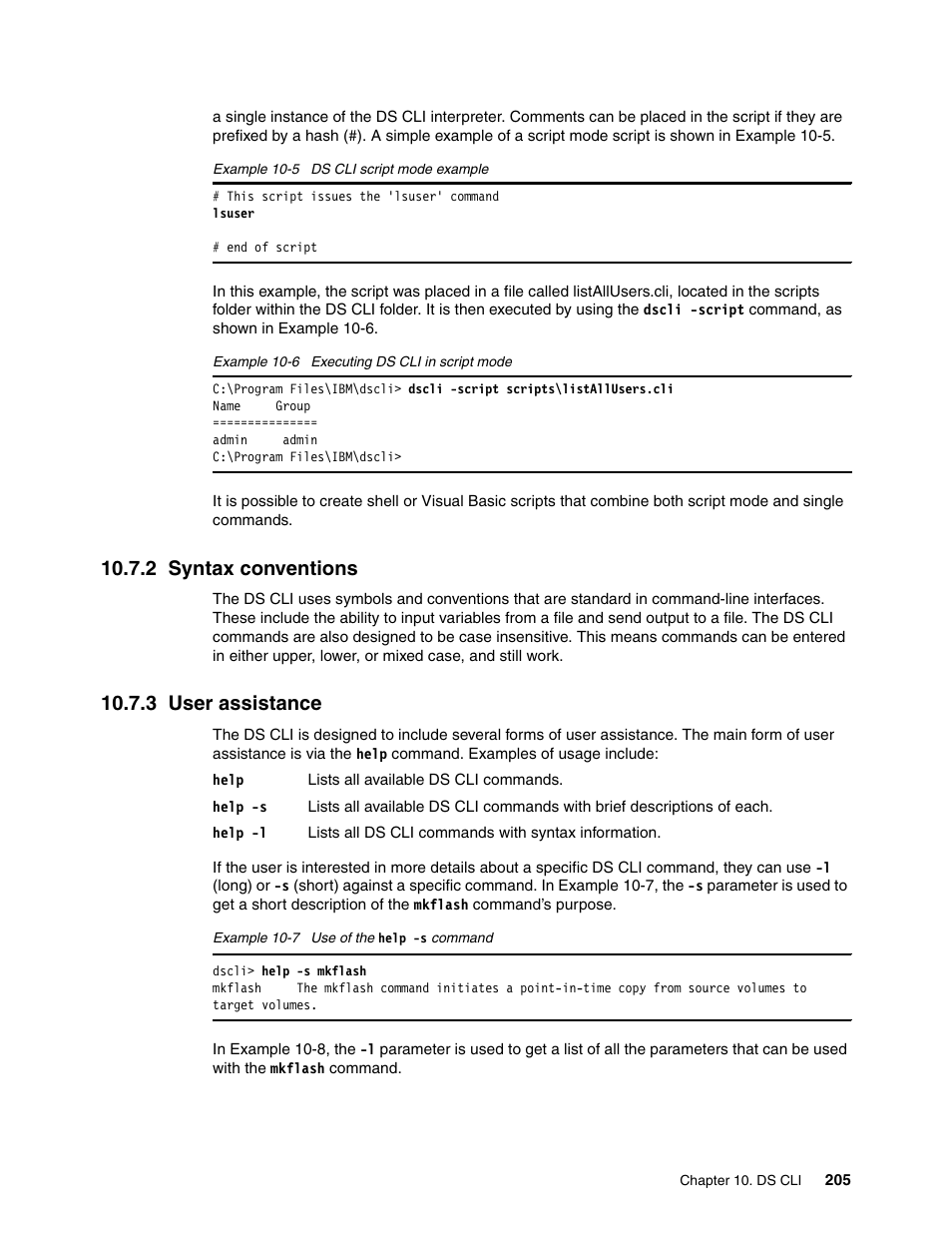 2 syntax conventions, 3 user assistance, 2 syntax conventions 10.7.3 user assistance | IBM TotalStorage DS6000 Series User Manual | Page 229 / 406