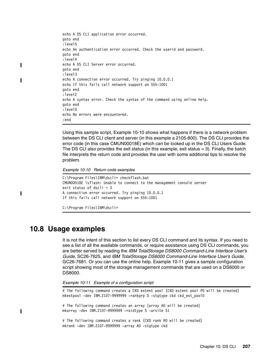 8 usage examples, Usage examples | IBM TotalStorage DS6000 Series User Manual | Page 231 / 406