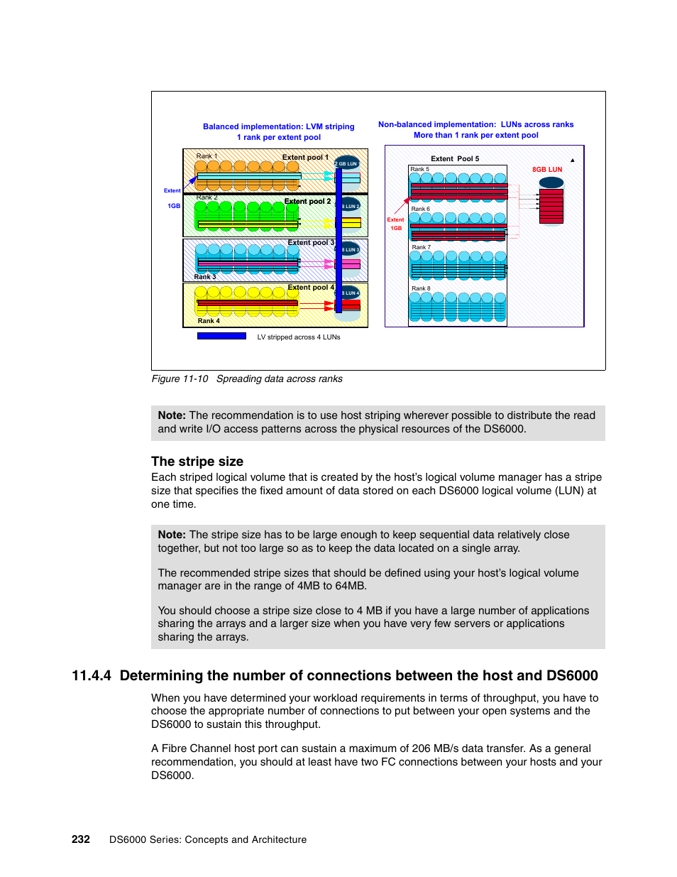 The stripe size | IBM TotalStorage DS6000 Series User Manual | Page 256 / 406