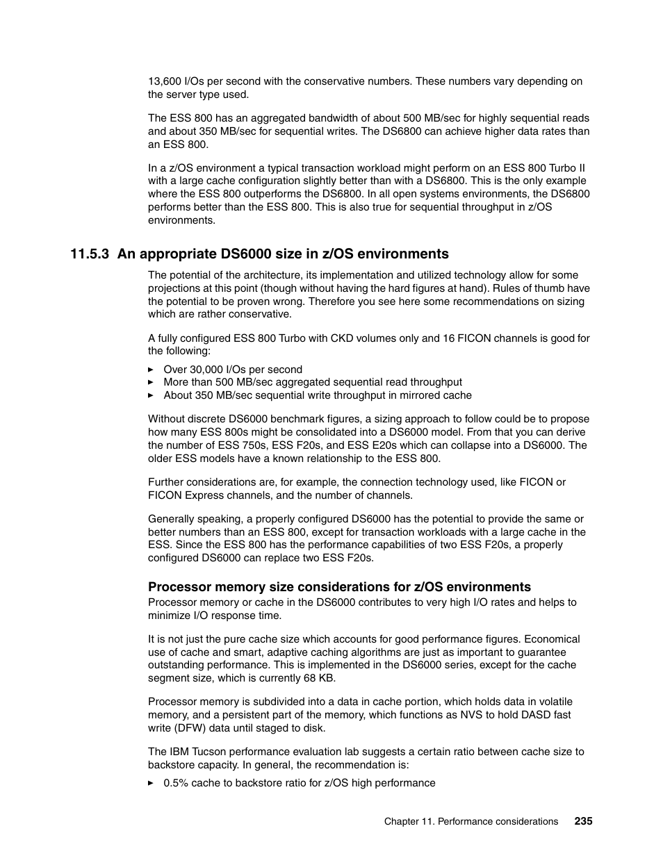 3 an appropriate ds6000 size in z/os environments | IBM TotalStorage DS6000 Series User Manual | Page 259 / 406