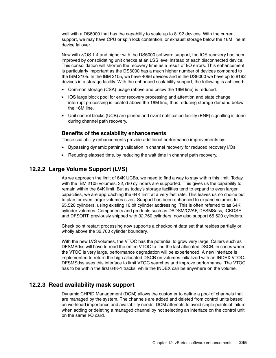 2 large volume support (lvs), 3 read availability mask support, Large volume support (lvs) | Read availability mask support | IBM TotalStorage DS6000 Series User Manual | Page 269 / 406