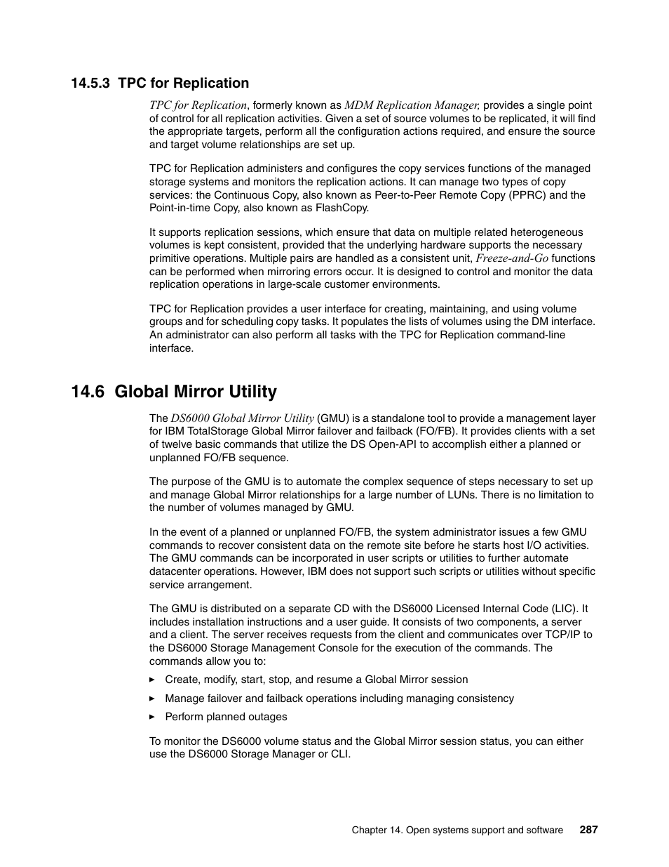 3 tpc for replication, 6 global mirror utility | IBM TotalStorage DS6000 Series User Manual | Page 311 / 406