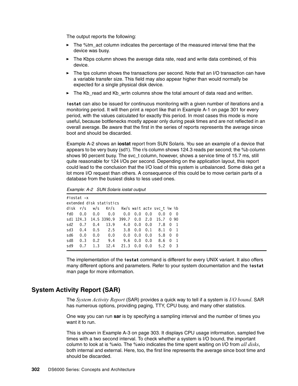 System activity report (sar) | IBM TotalStorage DS6000 Series User Manual | Page 326 / 406