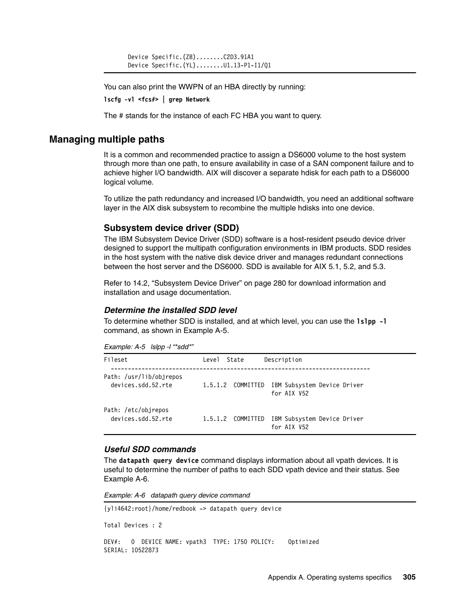 Managing multiple paths | IBM TotalStorage DS6000 Series User Manual | Page 329 / 406