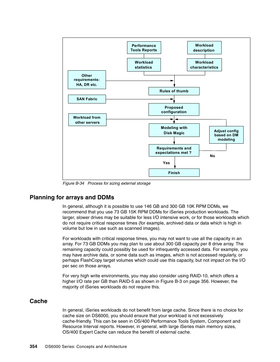 Planning for arrays and ddms, Cache, Planning for arrays and ddms cache | IBM TotalStorage DS6000 Series User Manual | Page 378 / 406
