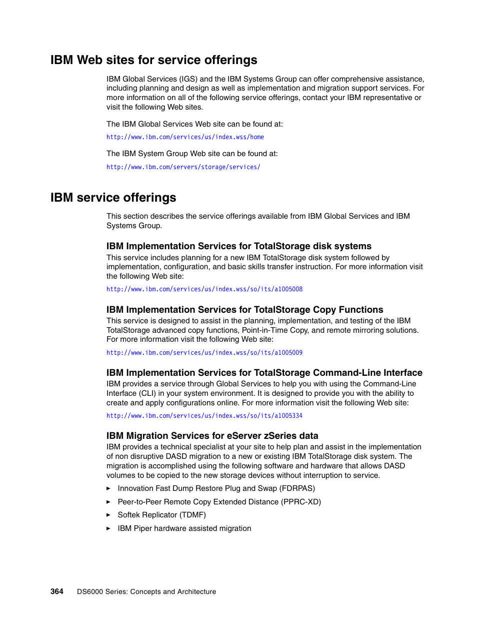 Ibm web sites for service offerings, Ibm service offerings | IBM TotalStorage DS6000 Series User Manual | Page 388 / 406