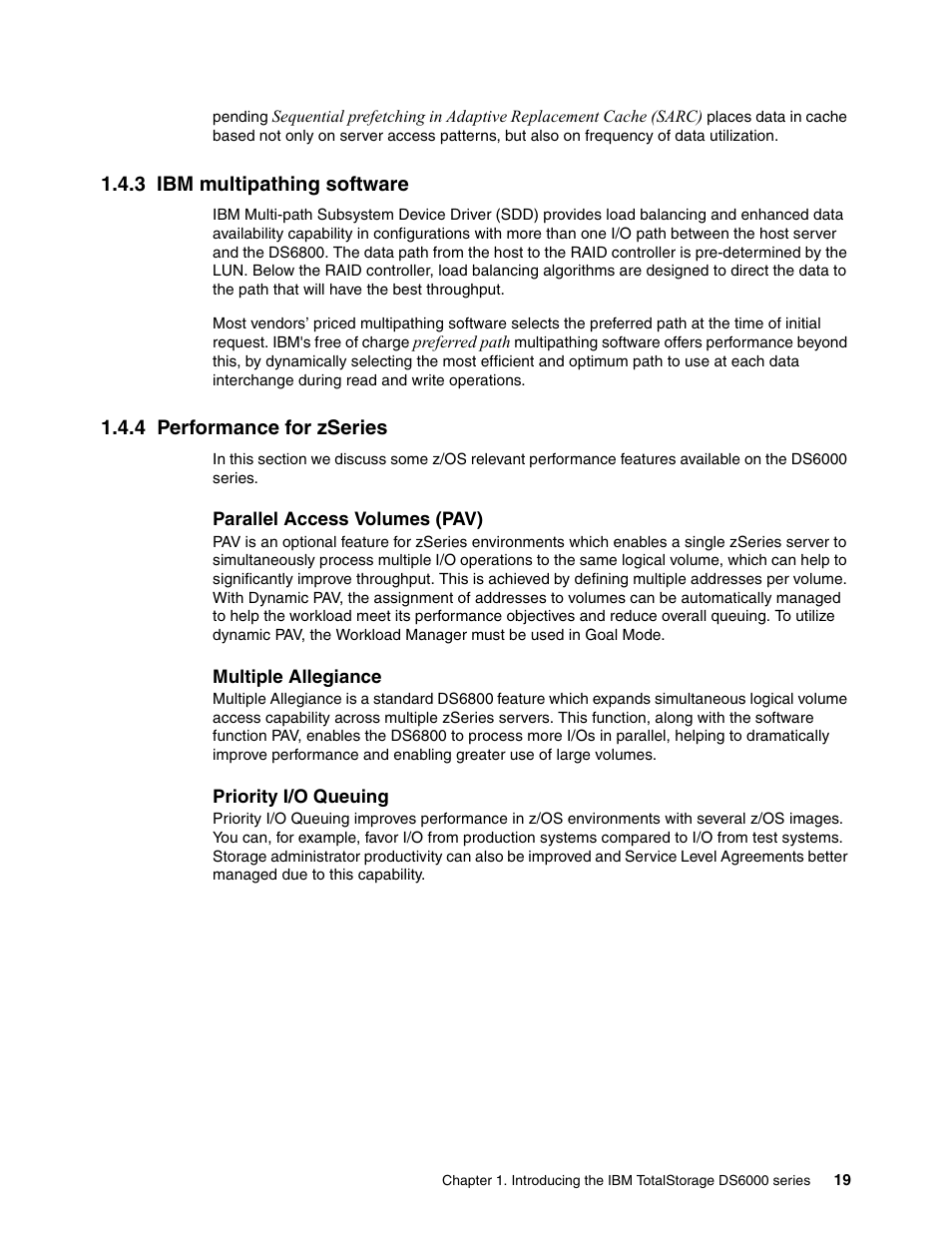 3 ibm multipathing software, 4 performance for zseries | IBM TotalStorage DS6000 Series User Manual | Page 43 / 406