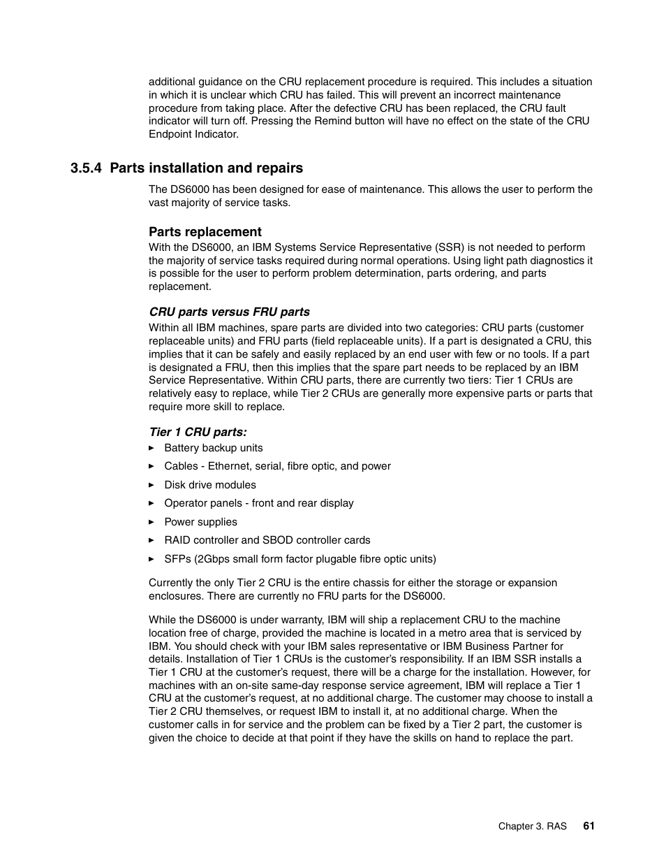 4 parts installation and repairs | IBM TotalStorage DS6000 Series User Manual | Page 85 / 406