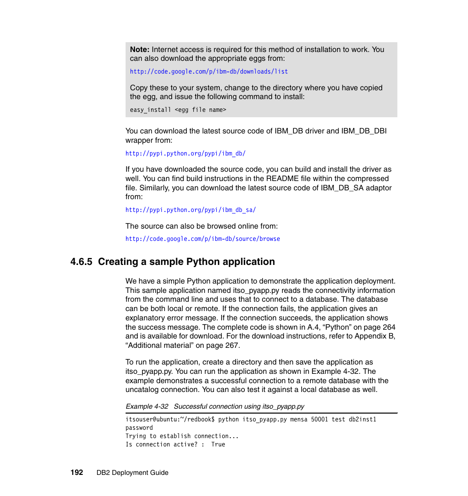 5 creating a sample python application | IBM Data Server DB2 User Manual | Page 206 / 298