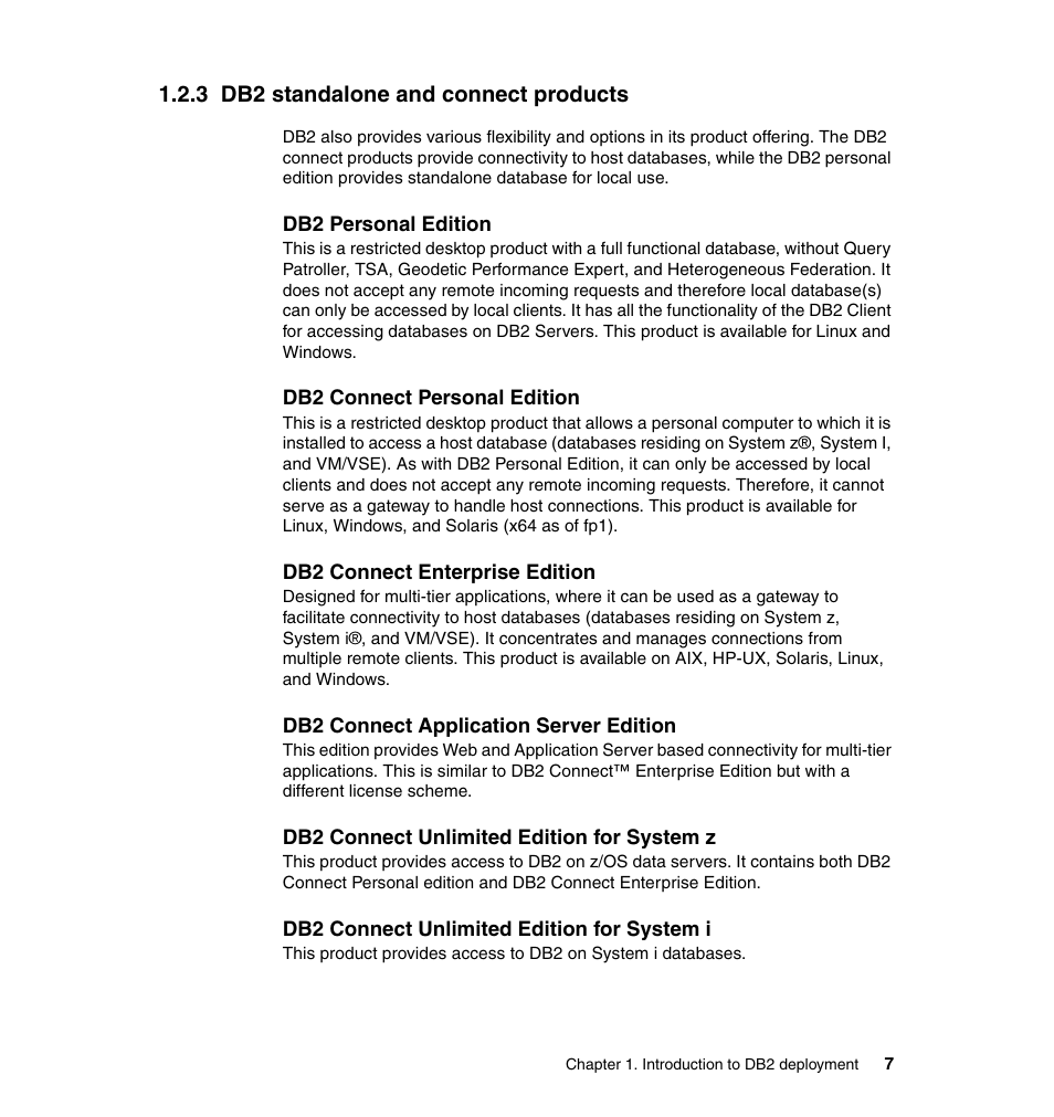 3 db2 standalone and connect products | IBM Data Server DB2 User Manual | Page 21 / 298