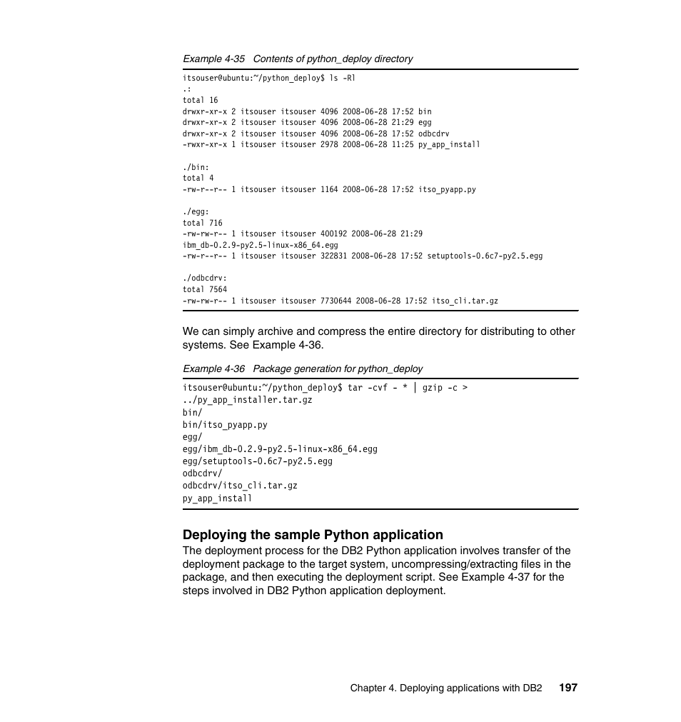 Deploying the sample python application | IBM Data Server DB2 User Manual | Page 211 / 298