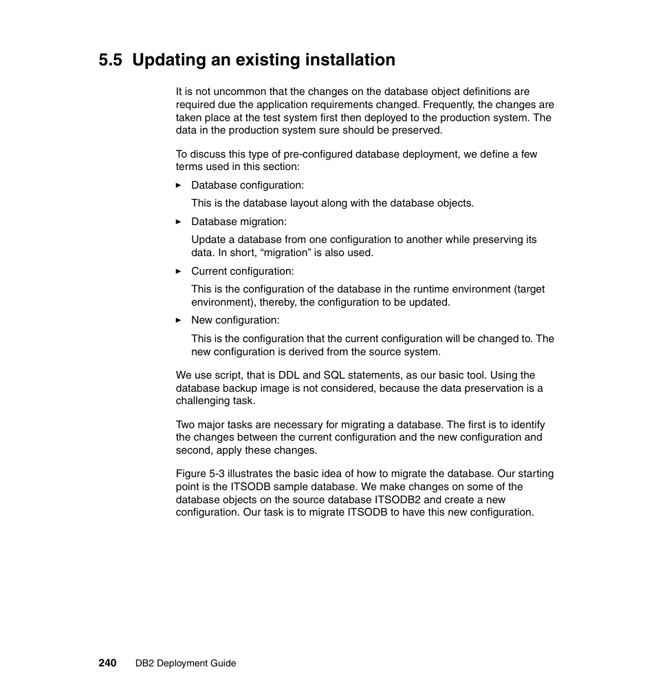 5 updating an existing installation | IBM Data Server DB2 User Manual | Page 254 / 298