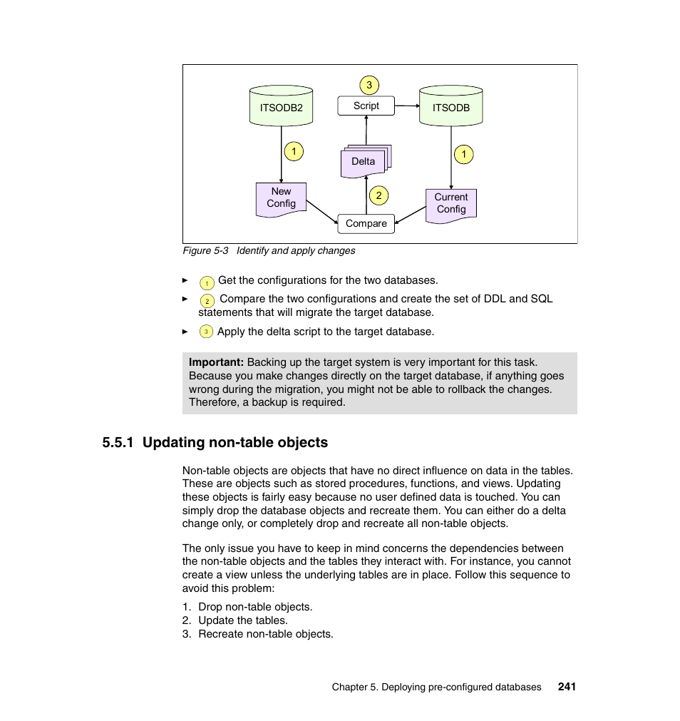 1 updating non-table objects | IBM Data Server DB2 User Manual | Page 255 / 298