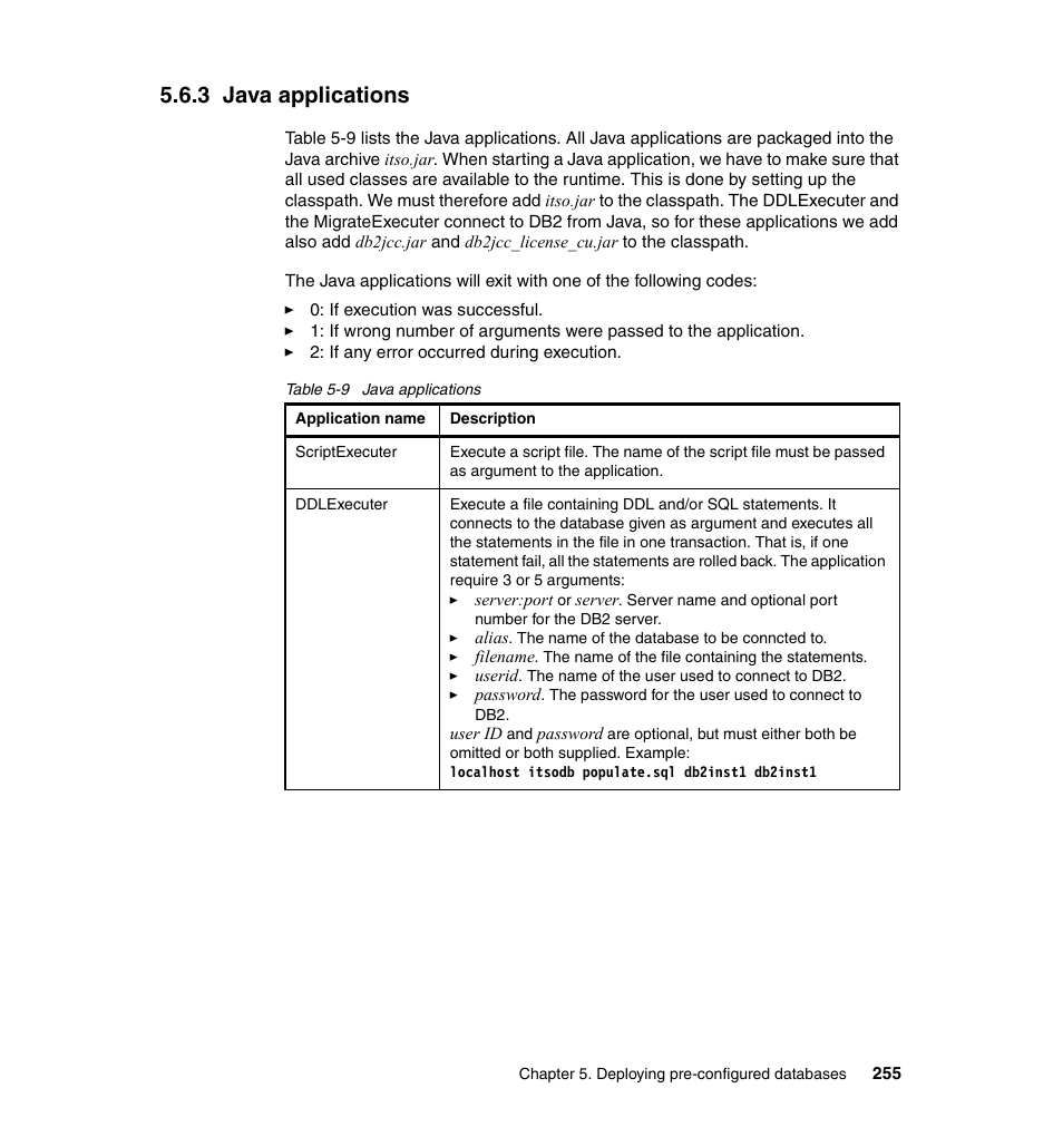 3 java applications | IBM Data Server DB2 User Manual | Page 269 / 298