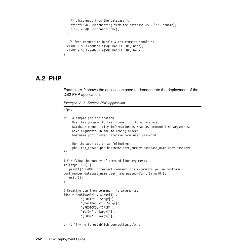 A.2 php | IBM Data Server DB2 User Manual | Page 276 / 298
