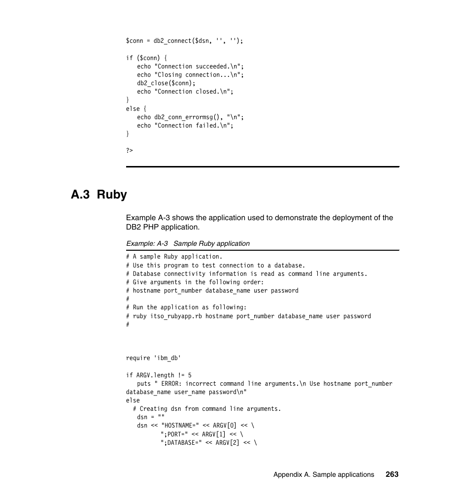 A.3 ruby | IBM Data Server DB2 User Manual | Page 277 / 298