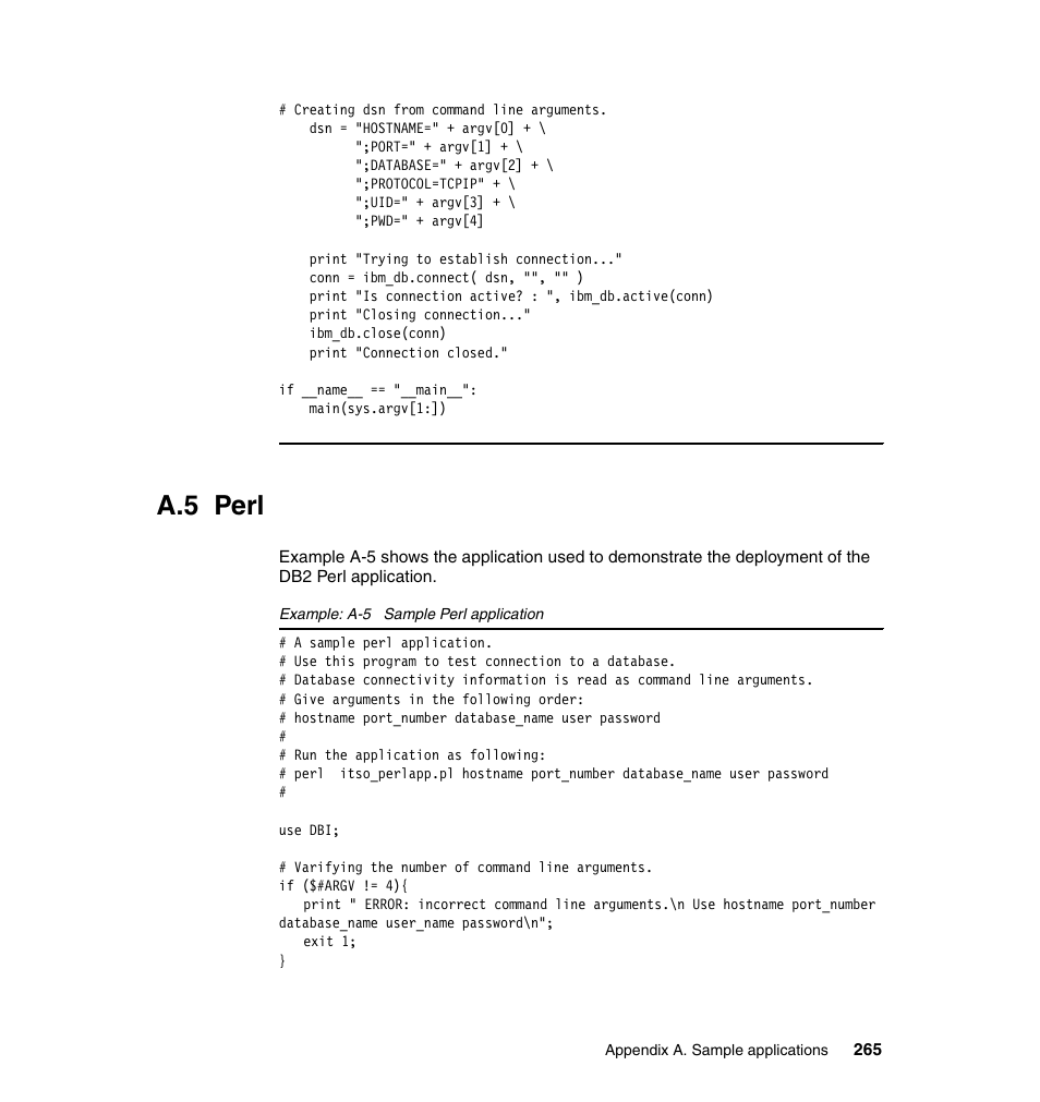 A.5 perl | IBM Data Server DB2 User Manual | Page 279 / 298