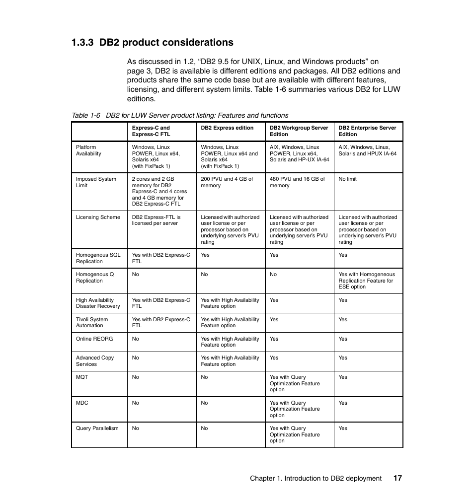 3 db2 product considerations, Chapter 1. introduction to db2 deployment | IBM Data Server DB2 User Manual | Page 31 / 298