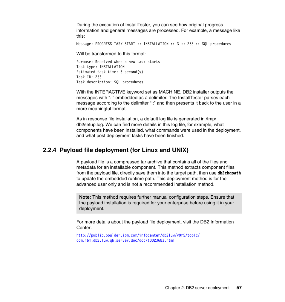 4 payload file deployment (for linux and unix) | IBM Data Server DB2 User Manual | Page 71 / 298