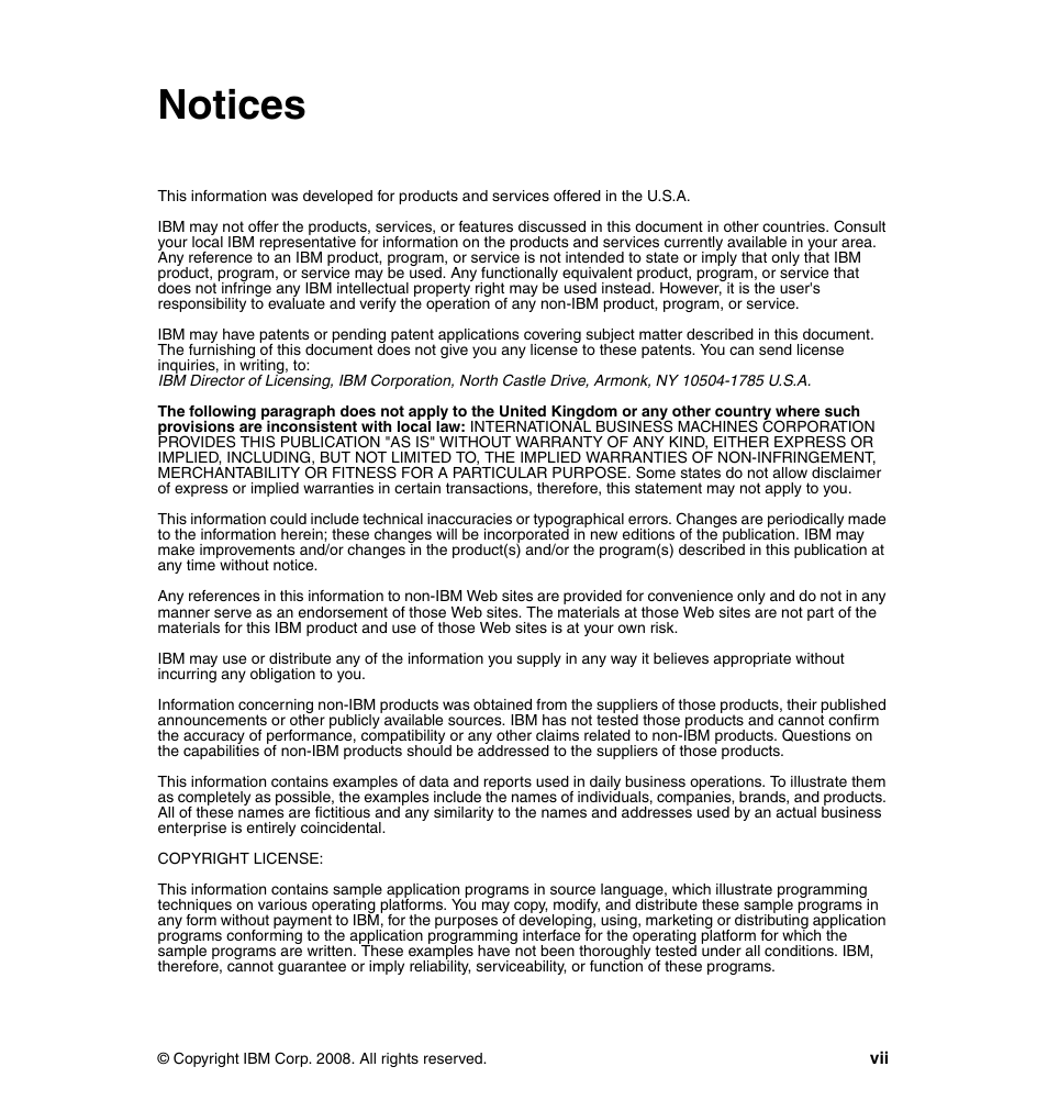 Notices | IBM Data Server DB2 User Manual | Page 9 / 298