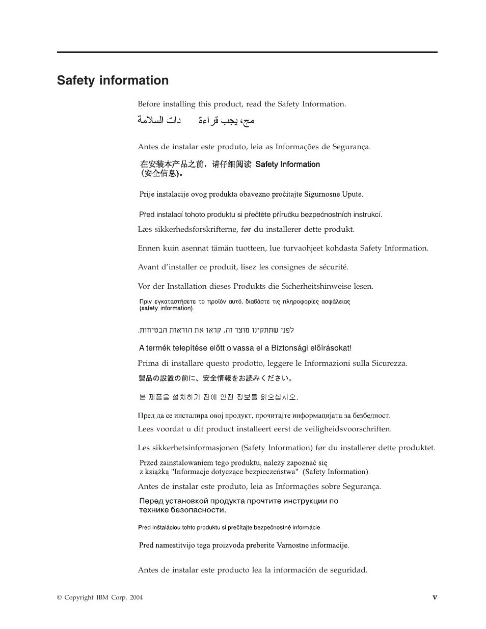 Safety information, Safety, Information | IBM C400 User Manual | Page 7 / 94