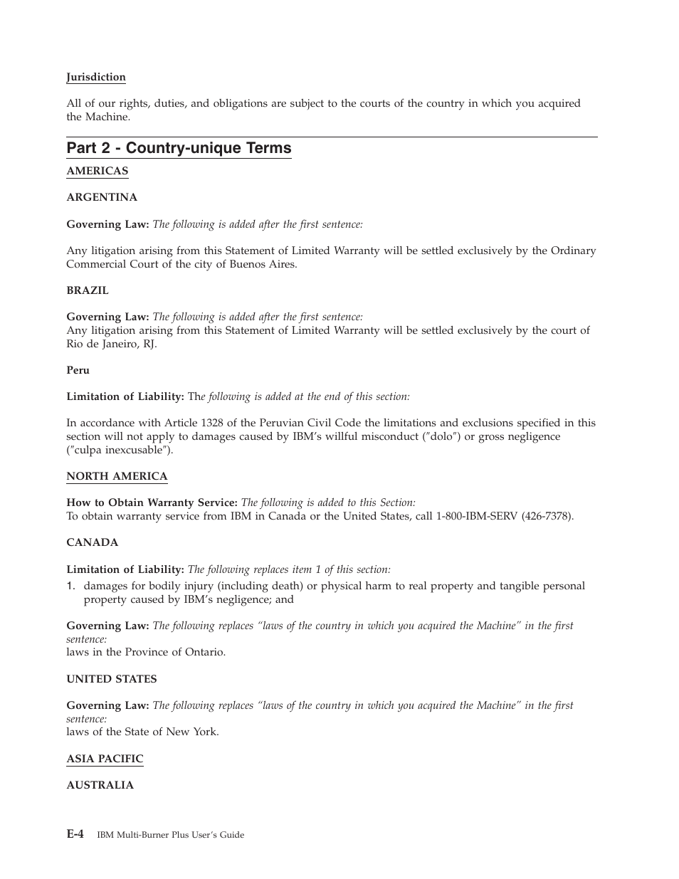 Part 2 - country-unique terms, Part, Country-unique | Terms | IBM 73P3309 User Manual | Page 46 / 64
