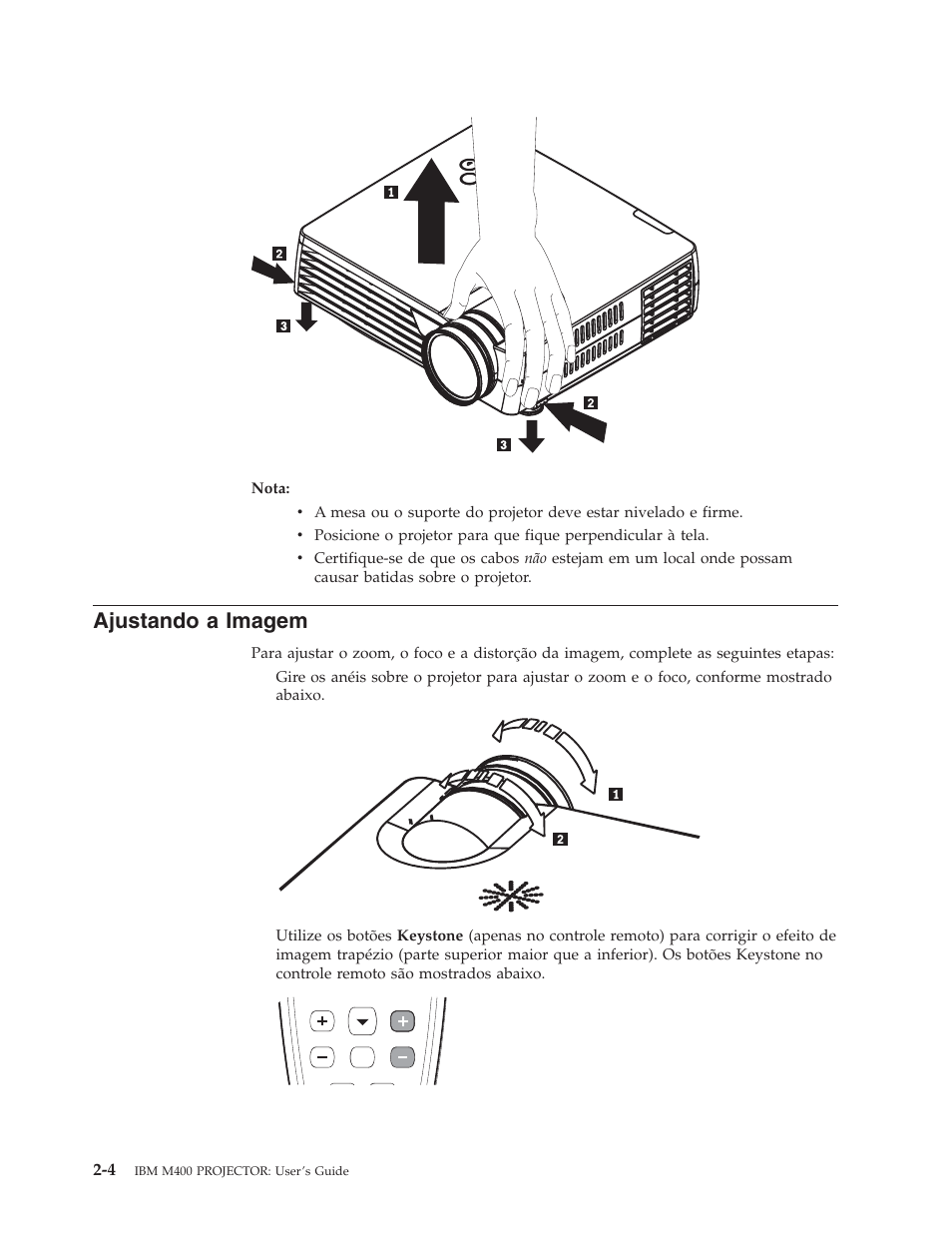 Ajustando a imagem, Ajustando, Imagem | IBM M400 User Manual | Page 24 / 84