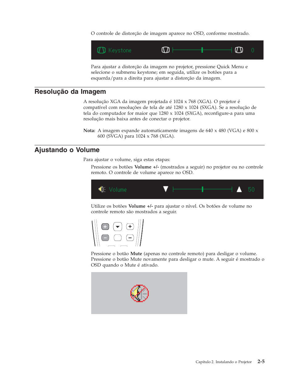 Resolução da imagem, Ajustando o volume, Resolução | Imagem, Ajustando, Volume | IBM M400 User Manual | Page 25 / 84