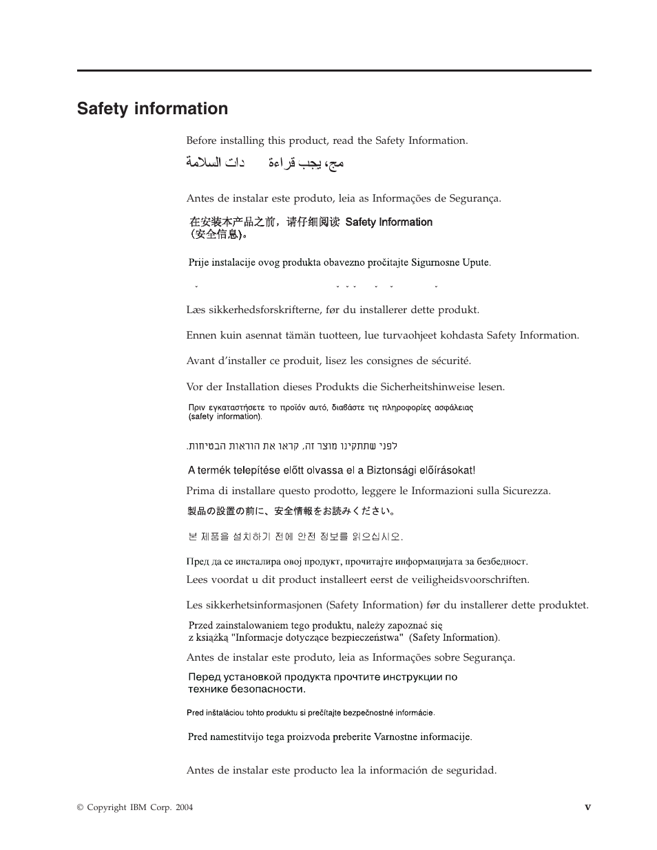 Safety information, Safety, Information | IBM M400 User Manual | Page 7 / 84