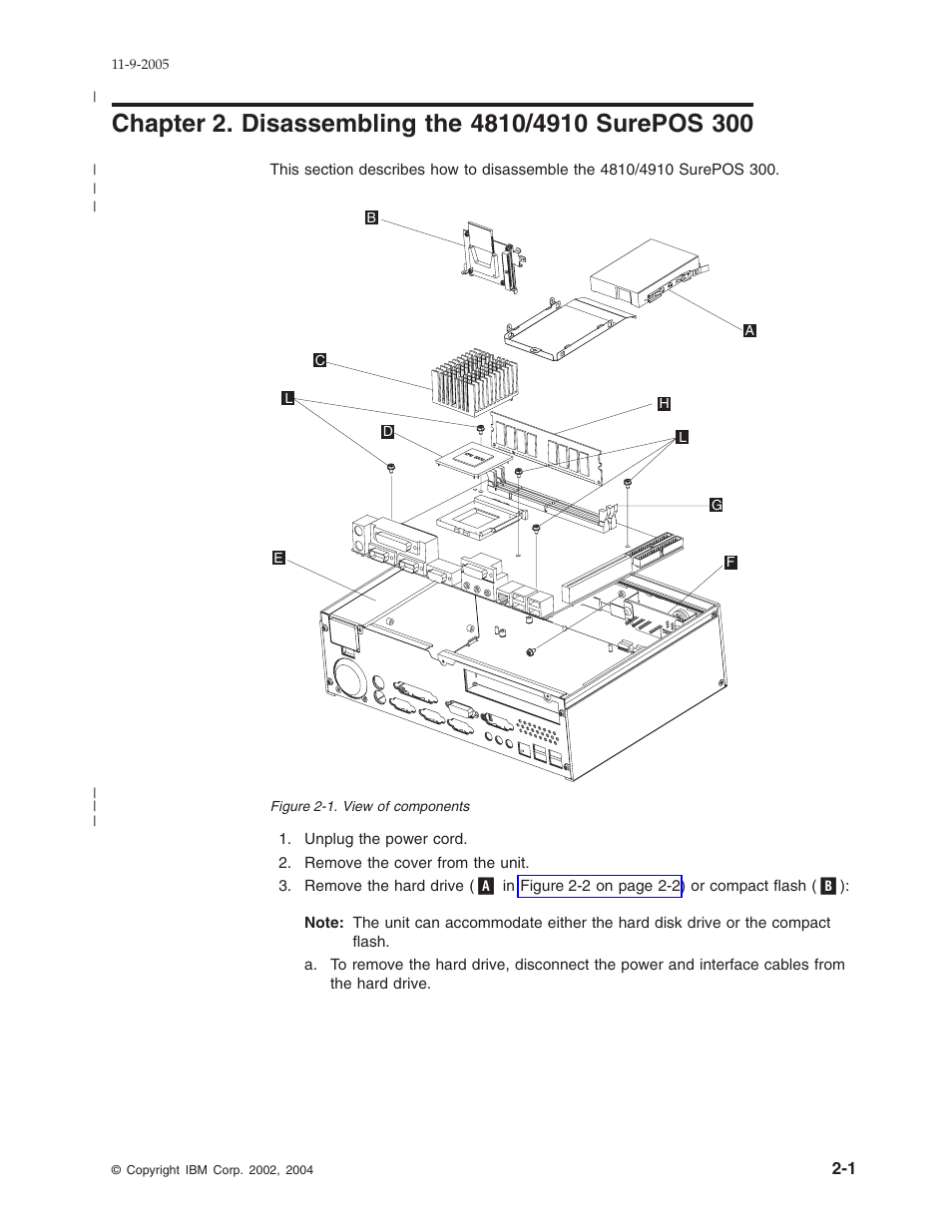 Chapter 2. disassembling the 4810/4910 surepos 300, Chapter, Disassembling | Surepos, View, Components | IBM 32x User Manual | Page 23 / 68