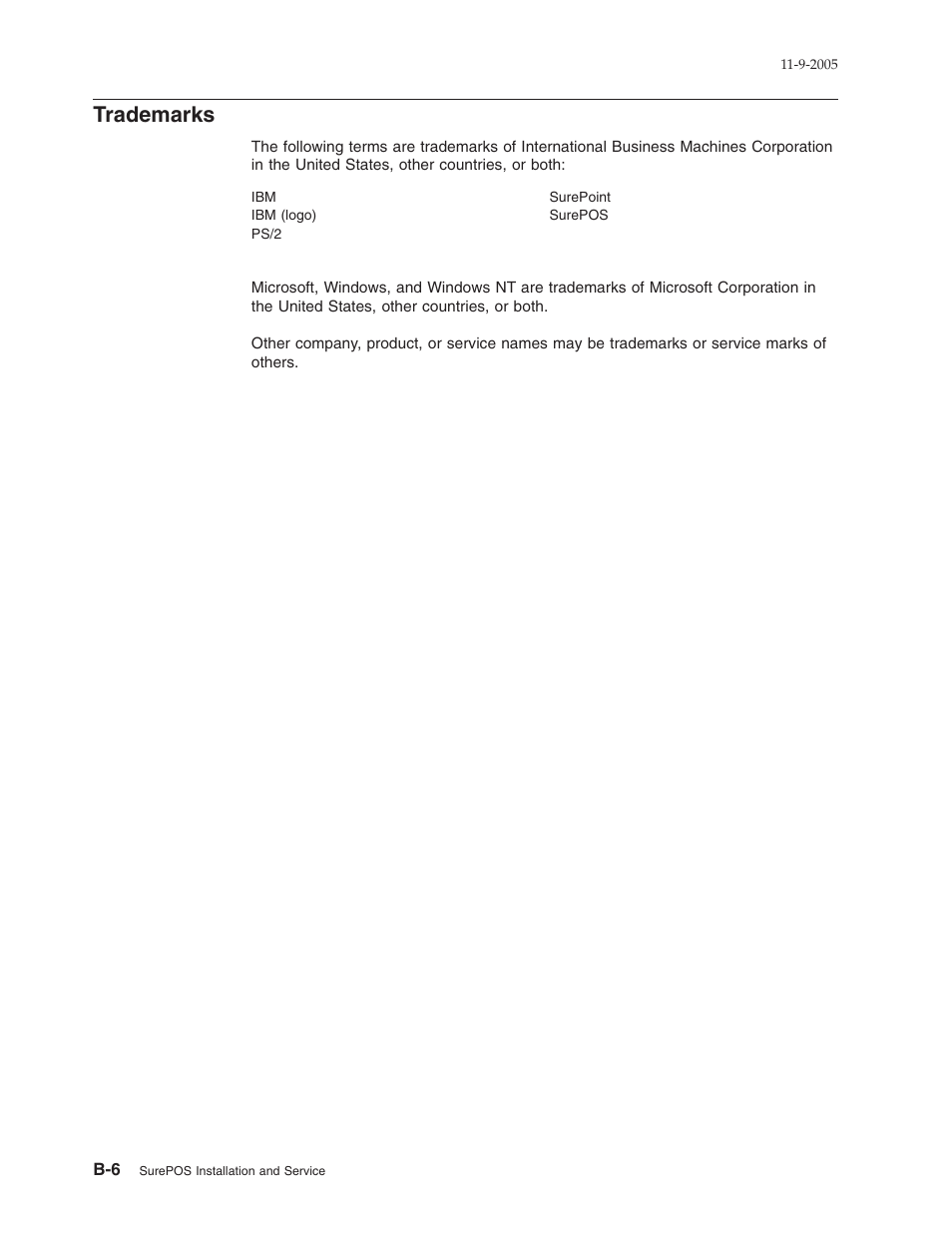 Trademarks | IBM 32x User Manual | Page 54 / 68