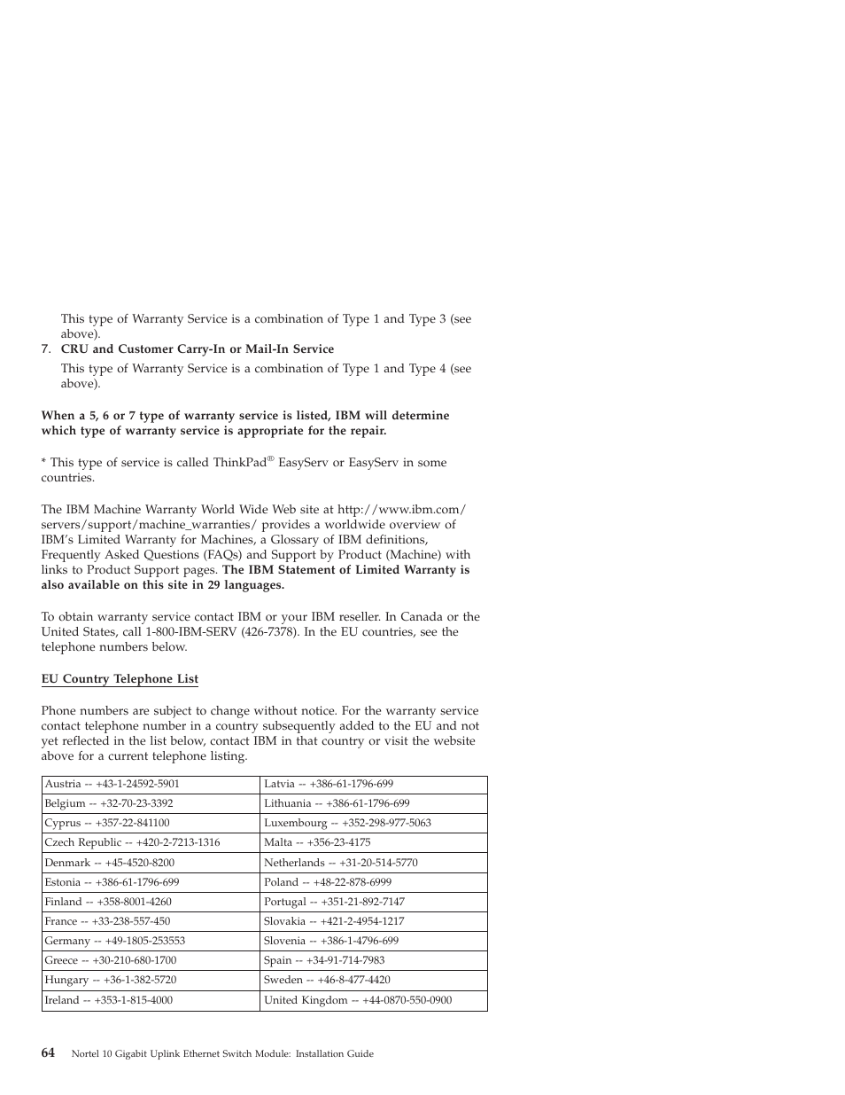 IBM Nortel 10 User Manual | Page 74 / 90