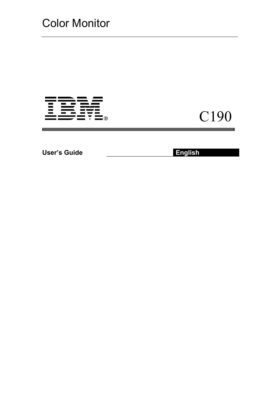 IBM C190 User Manual | 22 pages