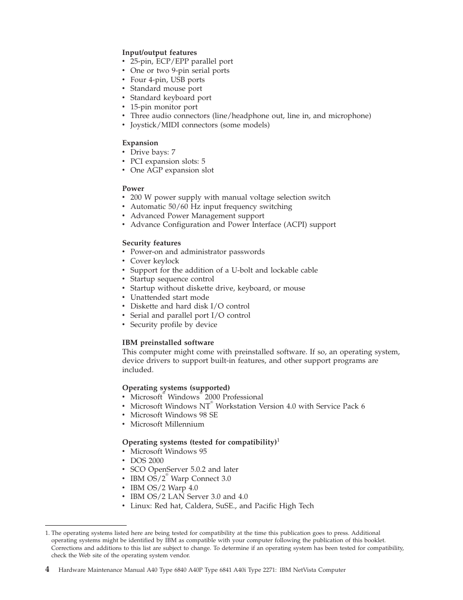IBM A40 TYPE 6840 User Manual | Page 10 / 148