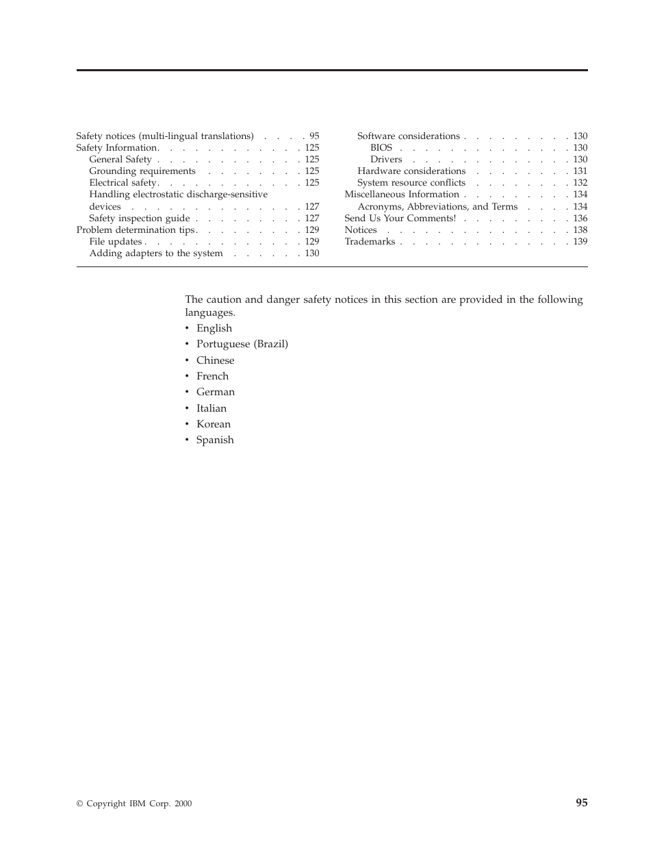 Chapter 10. related service information, Safety notices (multi-lingual translations) | IBM A40 TYPE 6840 User Manual | Page 101 / 148