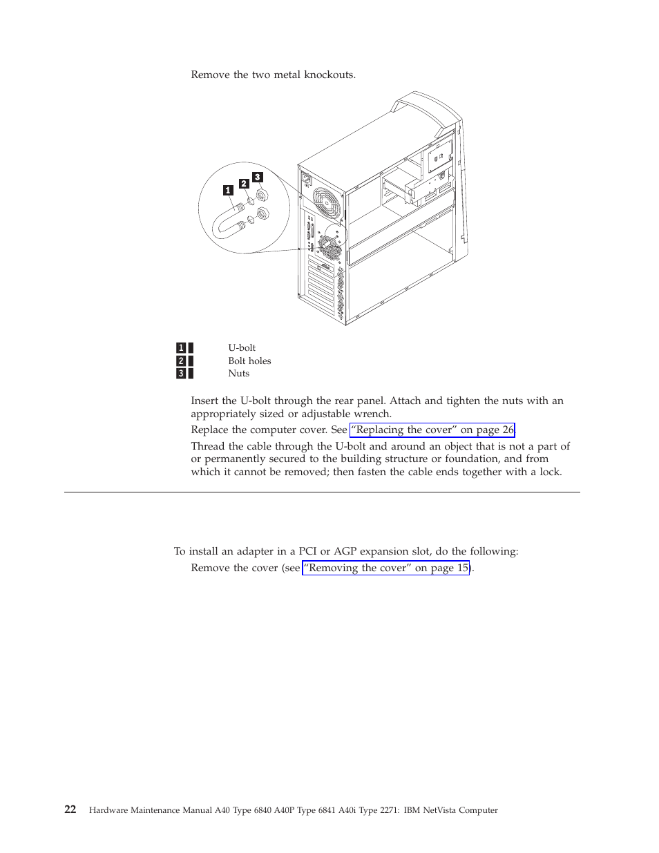 Installing adapters, Adapter slots, Installing | Adapters, Adapter, Slots, Installing adapters adapter slots | IBM A40 TYPE 6840 User Manual | Page 28 / 148