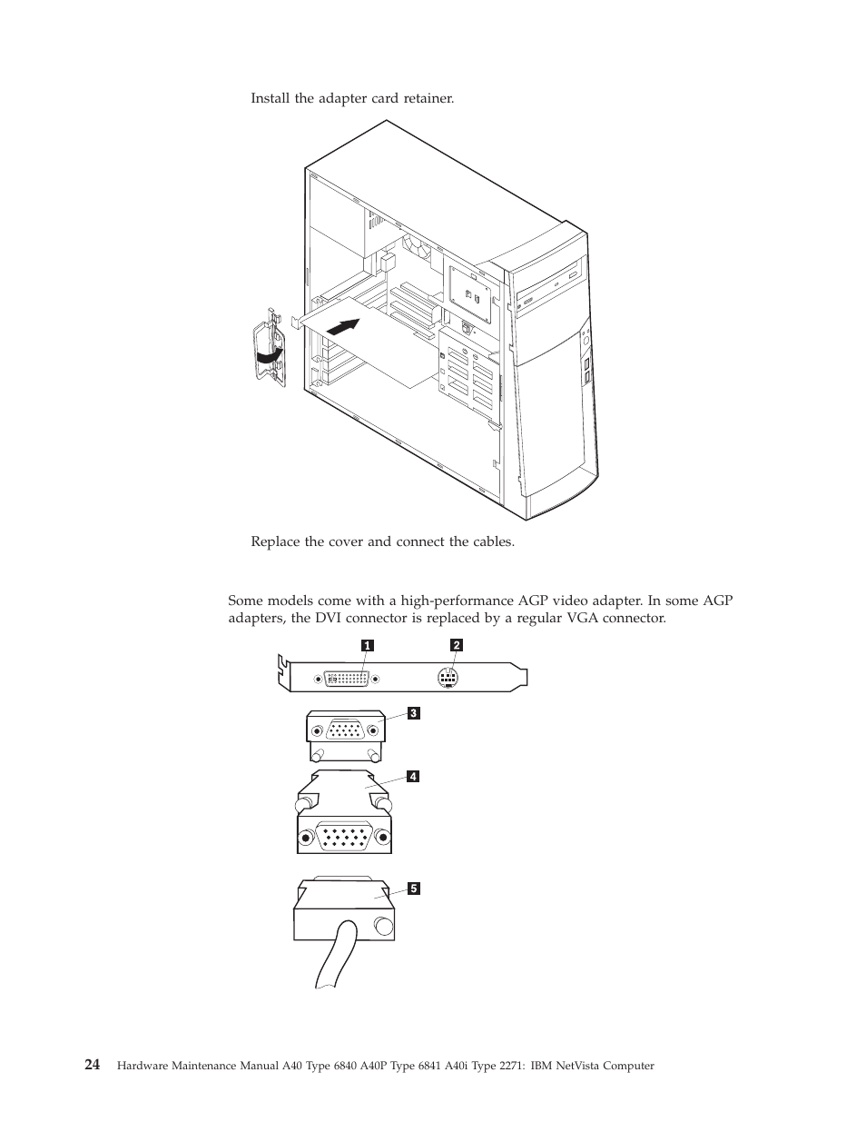 Agp adapter, Adapter | IBM A40 TYPE 6840 User Manual | Page 30 / 148