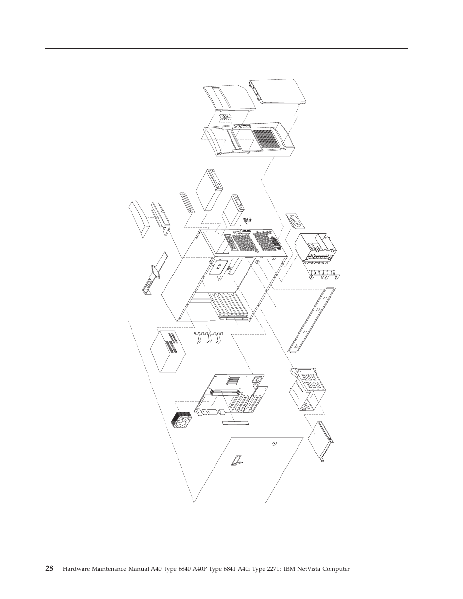 Computer exploded view, Computer, Exploded | View | IBM A40 TYPE 6840 User Manual | Page 34 / 148