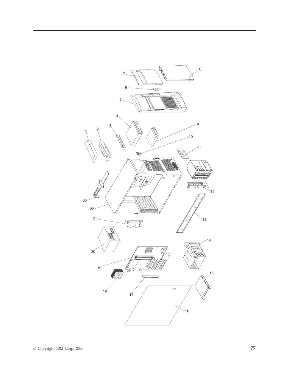 Chapter 7. parts, Chapter, Parts | IBM A40 TYPE 6840 User Manual | Page 83 / 148