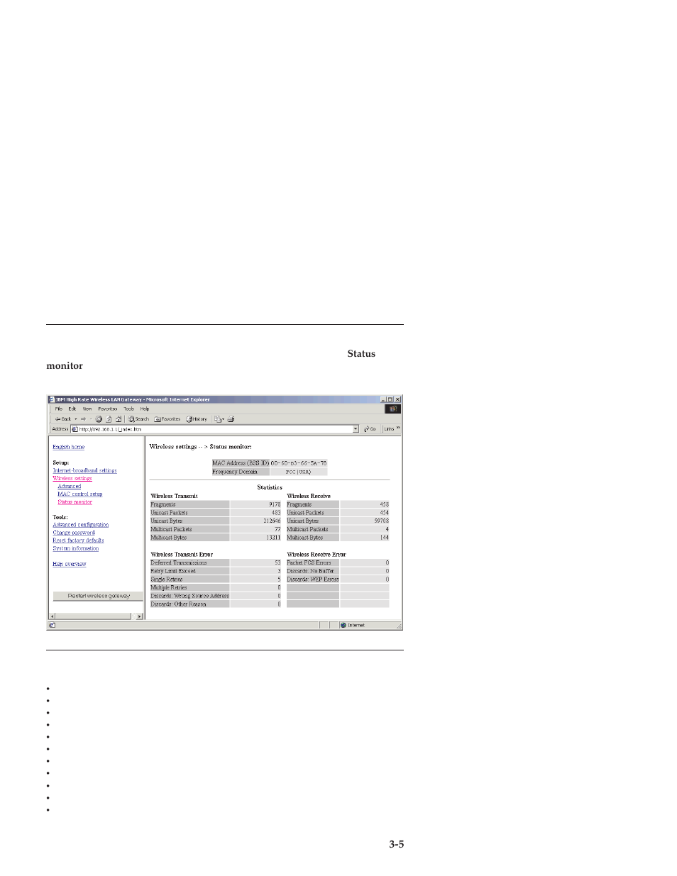 Wireless settings - status monitor | IBM 22P6415 User Manual | Page 19 / 62