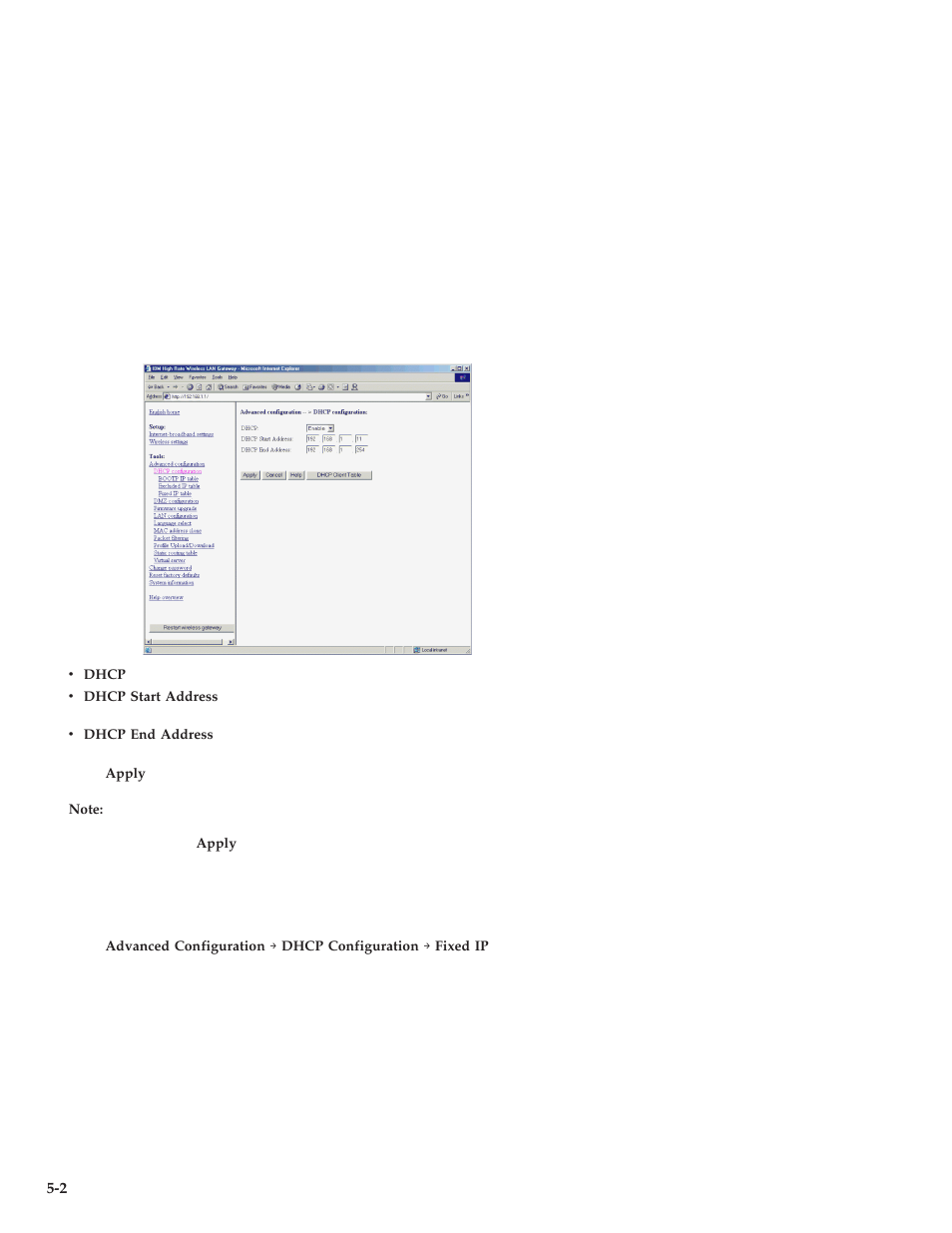 Fixed ip table | IBM 22P6415 User Manual | Page 30 / 62