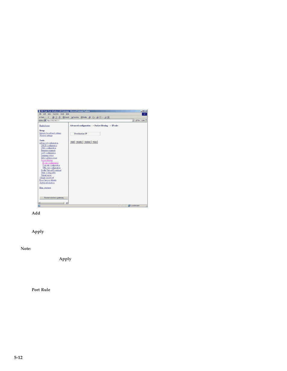 Port rule | IBM 22P6415 User Manual | Page 40 / 62
