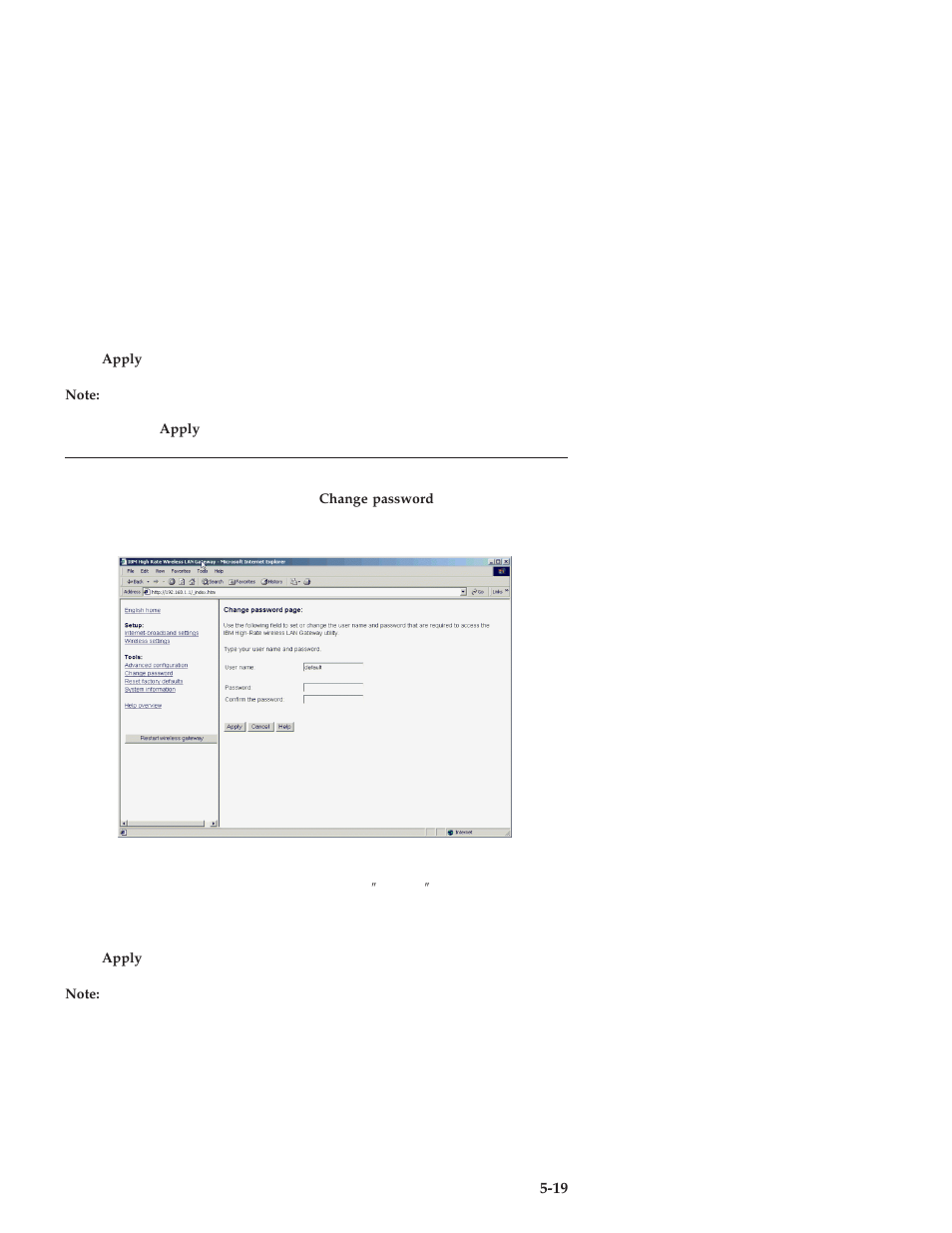 Change password | IBM 22P6415 User Manual | Page 47 / 62