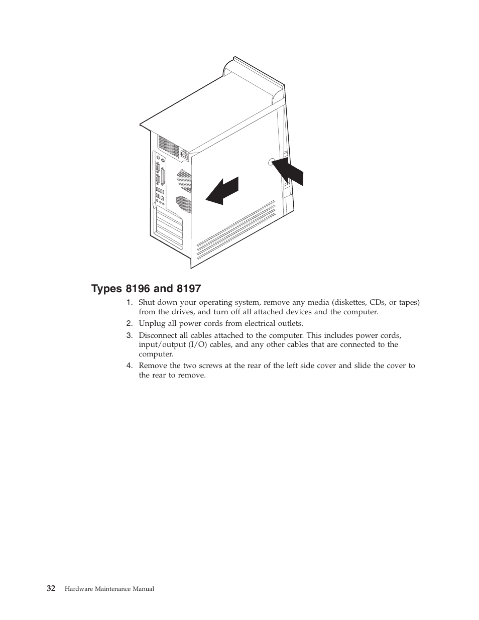 Types 8196 and 8197, Types | IBM THINKCENTER 8189 User Manual | Page 38 / 290